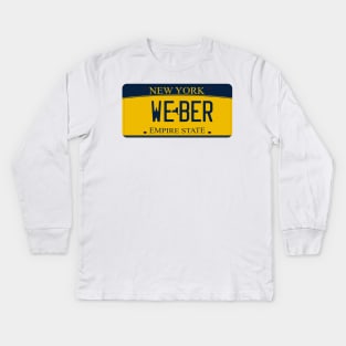 New York Weber vanity license plate Kids Long Sleeve T-Shirt